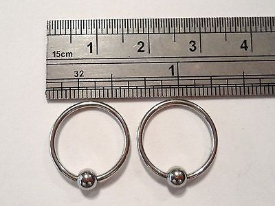 Pair 2 pieces Surgical Stainless Steel Captives Earrings Conch 16 gauge 16g 12mm - I Love My Piercings!