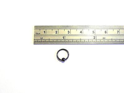 BLACK Nose Hoop Captive Bead Ring 18 gauge 8mm - I Love My Piercings!