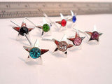 8 Sterling Silver Nose Studs Rings L Shape Crystal 5 Pointed Stars 20g 20 gauge - I Love My Piercings!