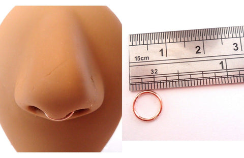 18K Rose Gold Plated 7 mm Diameter Seamless Small Septum Ring 20 gauge 20g - I Love My Piercings!