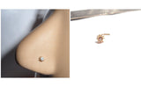 10K Gold Coiled Clear CZ Crystal Flower L Shape Nose Pin Stud 22 gauge 22g - I Love My Piercings!