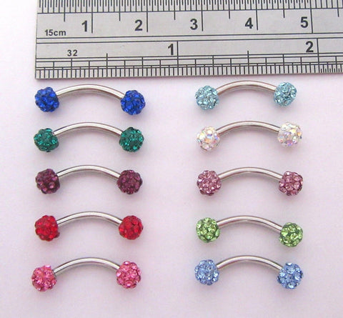 Surgical Steel Barbells Crystal Balls VCH Jewelry Clit Hood Piercing 14 gauge 14g Choose - I Love My Piercings!