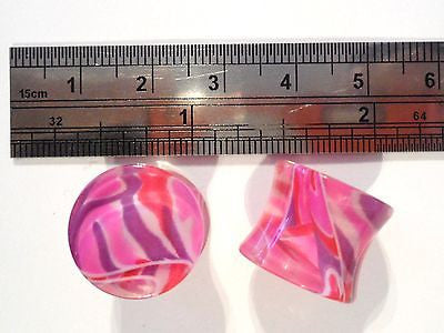 Pair COLORFUL Double Flare Ear Lobe Plugs 9/16 inch " - I Love My Piercings!