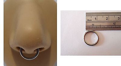 Stainless Steel Segment Hoop Septum Ring 14 gauge 14g 10mm diameter - I Love My Piercings!