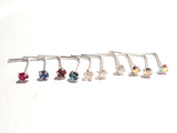10 Piece Sterling Silver 4 Claws Set Pronged CZ 2mm Crystal Nose Studs Pins 22g - I Love My Piercings!