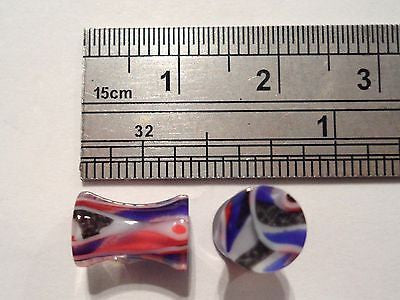 Pair COLORFUL Double Flare Ear Lobe Plugs 4 gauge 4g - I Love My Piercings!