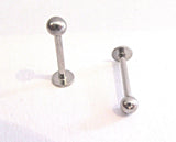 Plain Surgical Steel 10 mm Post Bar 3 mm Balls Studs Rings 16 gauge 16g - I Love My Piercings!