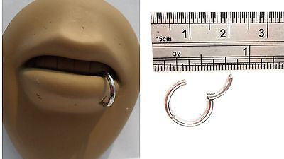 Stainless Steel Easy to Use Segment Side Lip Labret Hoop Ring 14 gauge 14g 10mm - I Love My Piercings!
