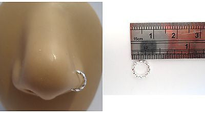 Twisted Silver Titanium Seamless Small Nose Hoop Ring 16 gauge 16g 6mm Diameter - I Love My Piercings!