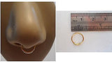 Gold Titanium Septum Ring Thinner Hoop Style Bar 20 gauge 20g 9mm Diameter - I Love My Piercings!