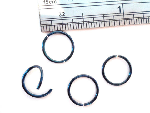 4 Enamel Nose Helix Cartilage Septum Seamless Hoops Rings 20 gauge 20g Dark Blue - I Love My Piercings!