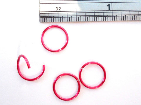 4 Enamel Nose Helix Cartilage Septum Seamless Hoops Rings 20 gauge 20g Red - I Love My Piercings!