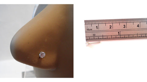 Surgical Steel Round Claw Set Clear Crystal Nose Bone Pin Ball End 20 gauge 20g - I Love My Piercings!