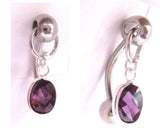 Surgical Steel VCH Hood Oval Purple Crystal Jewelry Curved Barbell 14 gauge 14g - I Love My Piercings!