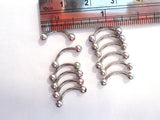 12 Pc Curved Barbell Crystal Balls Eyebrow Vertical Lip Rook Snug Rings 16 gauge - I Love My Piercings!