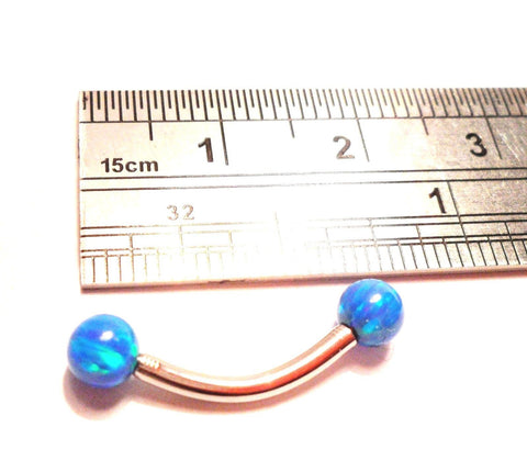 Surgical Steel Blue Opal VCH Jewelry Curved Barbell Clitoral Hood Piercing Jewelry 14 gauge - I Love My Piercings!