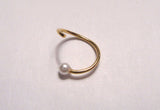 White Faux Pearl Gold Plated Nose Hoop Ring Seamless 18 gauge 18g 10 mm - I Love My Piercings!