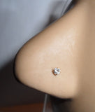 10K Gold 2.5mm Clear Crystal CZ 4 Claw Set Pronged Nose Pin Stud 22 gauge 22g - I Love My Piercings!