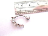 Surgical Steel Curved Barbell Clear Crystal Row VCH Jewelry Clitoral Hood 14 gauge 14g - I Love My Piercings!