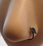 Black Titanium Heart Nose Piercing Jewelry Hoop Ring 20 gauge 20g - I Love My Piercings!