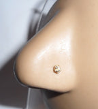 10K Yellow Gold Rose Flower Nose Jewelry Bone Ball End Post Pin 20 gauge 20g - I Love My Piercings!