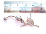 Surgical Steel Clear Cz Ballerina Belly Curved Barbell Ring Bar Jewelry 14g - I Love My Piercings!