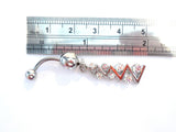 Surgical Steel Clear Cz Zig Zag Belly Curved Barbell Ring Bar Jewelry 14 gauge - I Love My Piercings!