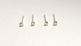 Sterling Silver Claw Set Iridescent CZ Nose Straight Ball End Post Pin 22 gauge - I Love My Piercings!