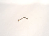 10K Yellow Gold 1.5mm Tiny Ball L Shape Nose Pin Stud Jewelry 22 gauge 22g - I Love My Piercings!