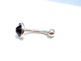 Flat Top Black Crystal CZ Vertical Clitoral Hood VCH Jewelry Barbell Genital 14 gauge - I Love My Piercings!