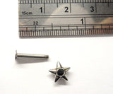 Surgical Steel Black CZ Star Spiked Gem Stud Straight Post 14 gauge 14g - I Love My Piercings!