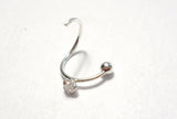 Sterling Silver Clear Crystal Solitaire Ear Cartilage Hoop Ring 20 gauge 20g 7mm - I Love My Piercings!