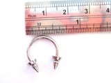 Surgical Stainless Steel Septum Nose Horseshoe Hoop Ribbed Spike Ring 14 gauge - I Love My Piercings!