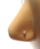 Purple Titanium Clear CZ Crystal 4 Claw Nose L Shape Post Pin Stud 20 gauge 20g - I Love My Piercings!