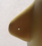 Sterling Silver Claw Set Iridescent CZ Nose Straight Ball End Post Pin 22 gauge - I Love My Piercings!