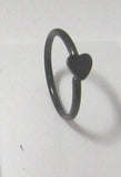 Black Titanium Heart Seamless Ear Cartilage Hoop Ring 20 gauge 20g - I Love My Piercings!