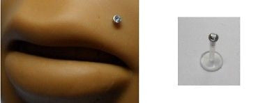 BIOPLAST Flexible Lip Labret Ring 16 gauge 16g AQUA - I Love My Piercings!