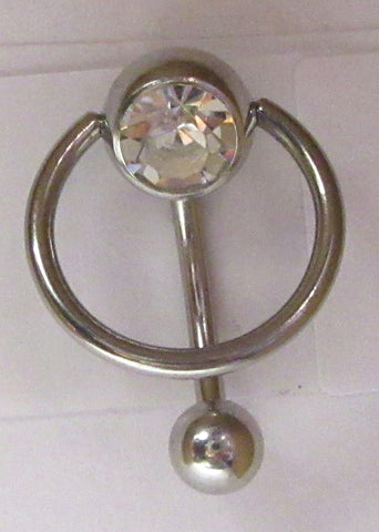 Surgical Steel Clear Dangle Crystal VCH Clitoral Cit Hood Ring 14 gauge - I Love My Piercings!