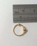 18k Yellow Gold Plated Bali Ball Twist Coil Ear Cartilage Hoop Ring 20 gauge 20g