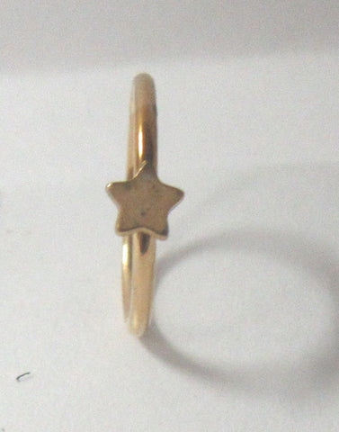 18k Yellow Gold Plated Star Seamless Ear Cartilage Hoop Ring 20 gauge 20g - I Love My Piercings!