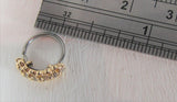 18k Gold Plated Seamless Nose Jewelry Hoop Ring Clear Crystal Gem CZ 18 gauge - I Love My Piercings!