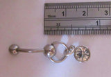 Clear Dangle Crystal Dangle Barbell VCH Clit Clitoral Hood Ring 14 gauge 14g - I Love My Piercings!