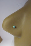 10K Yellow Gold Turquoise Stone Nose Stud L Shape Pin Post Ring 20 gauge 20g - I Love My Piercings!