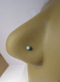 10K Yellow Gold Turquoise Stone Nose Bone Ball End Pin Ring 20 gauge 20g - I Love My Piercings!