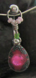 One of a Kind Pink Crystals with Pink and Green Beads VCH Ring Bar Clit Hood Clitoral 14 gauge 14g - I Love My Piercings!