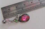 One of a Kind Pink Crystals with Pink and Green Beads VCH Ring Bar Clit Hood Clitoral 14 gauge 14g - I Love My Piercings!