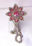 VCH Clit Hood Curved Barbell Pink Crystal Filigree Flower 14 gauge 14g - I Love My Piercings!