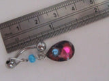 One of a Kind Blue Pink Crystals VCH Ring Bar Clit Hood Clitoral 14 gauge 14g - I Love My Piercings!