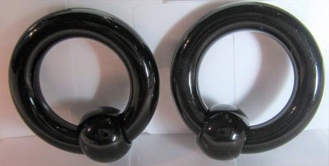 Black Bioplast Metal Sensitive Acrylic Hoops Retainers Rings 4 gauge 16 mm Diameter