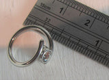 Surgical Steel Clear Gem Double Hoop Wrap Seamless Ring 14 gauge 14g 10 mm